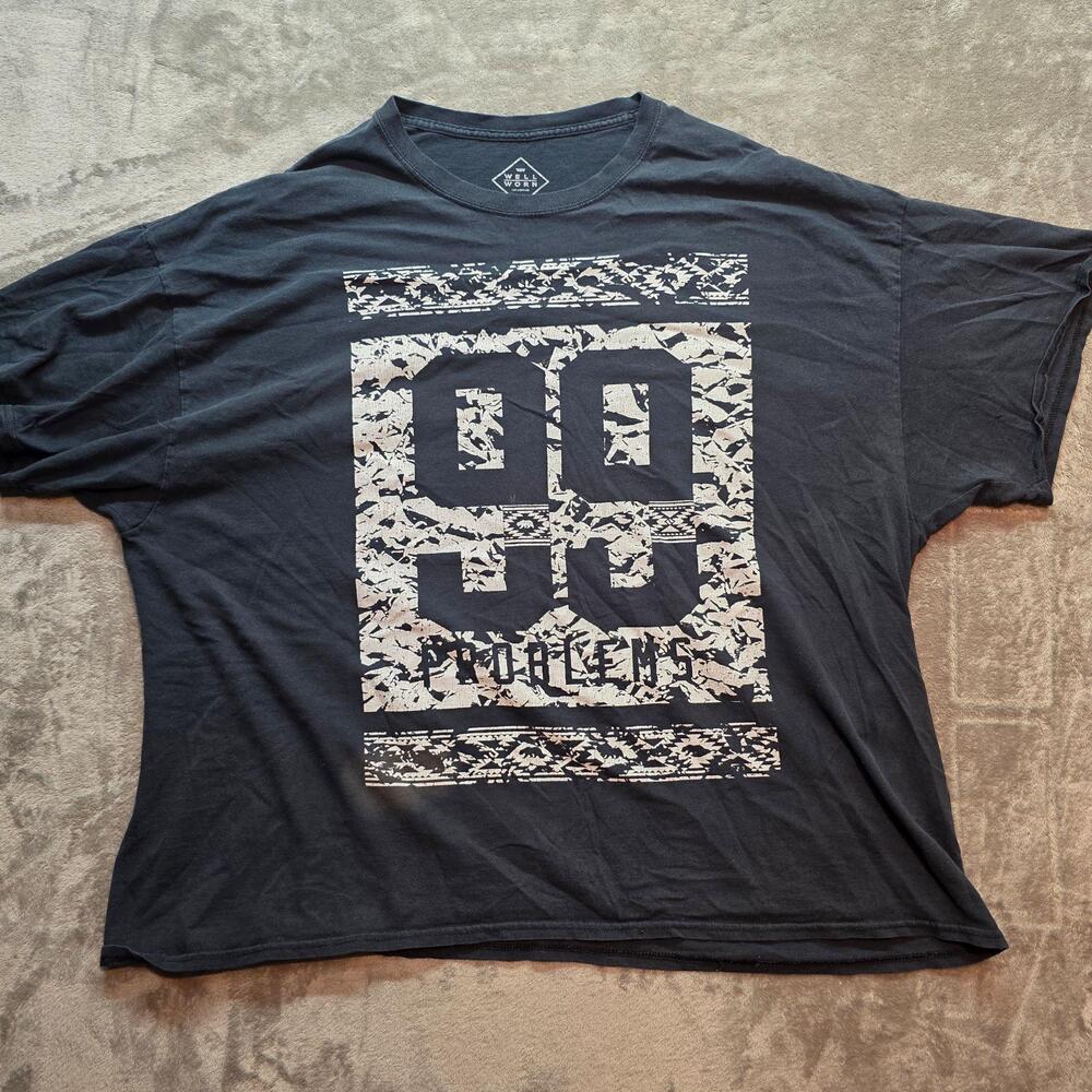 Well Worn Shirt Mens 3XL Black 99 Problems Graphic Hip Hop Rap Music T-Shirt